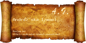 Andráska Izmael névjegykártya